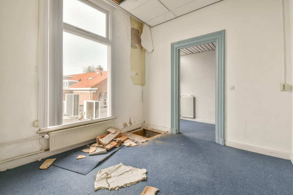 Room in home in need of repairs